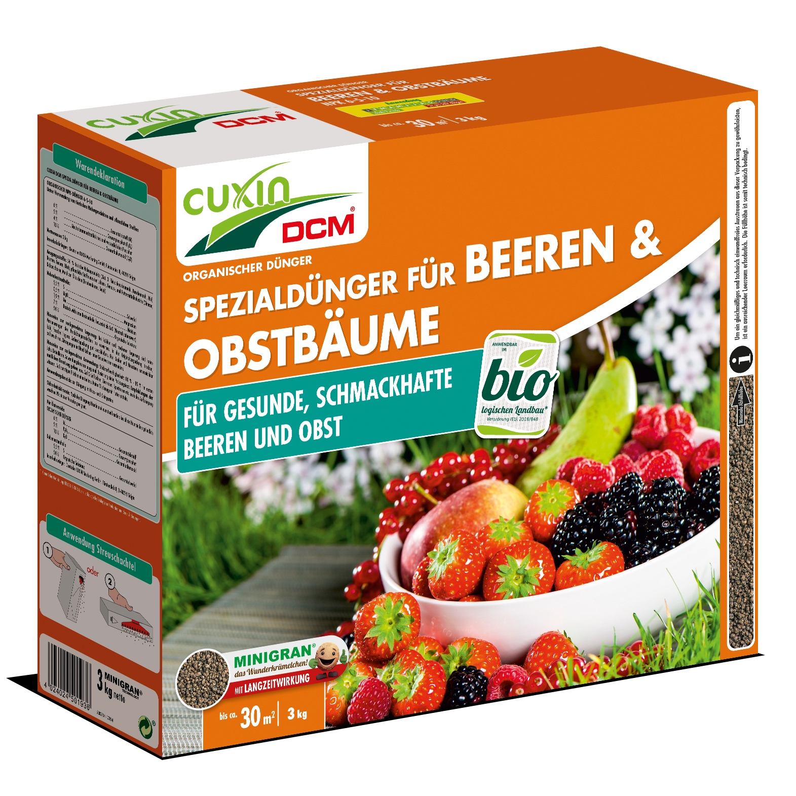 Cuxin DCM Bio Spezialdünger für Beeren & Obstbäume 3 kg