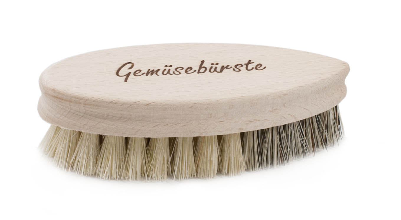 Gemüsebürste Holz mit Brennstempel Naturunion/Fibre
